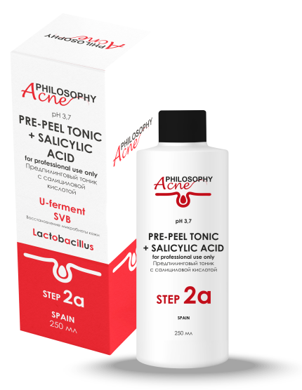 Предпилинговый тоник с салициловой кислотой/Acne pre-peel tonic ACNE PHILOSOPHY, 250 мл