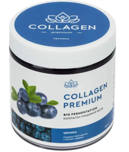 Коллаген пищевой COLLAGEN premium черника, банка 0,5 л