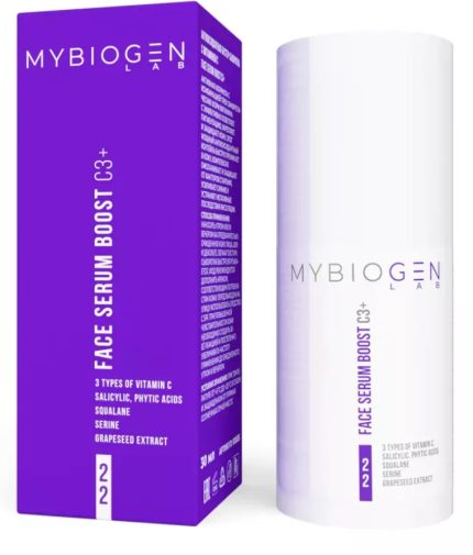 Антиоксидантная бустер-сыворотка с витамином C+3/Face Serum «BOOST C3+» MYBIOGEN, 30 мл
